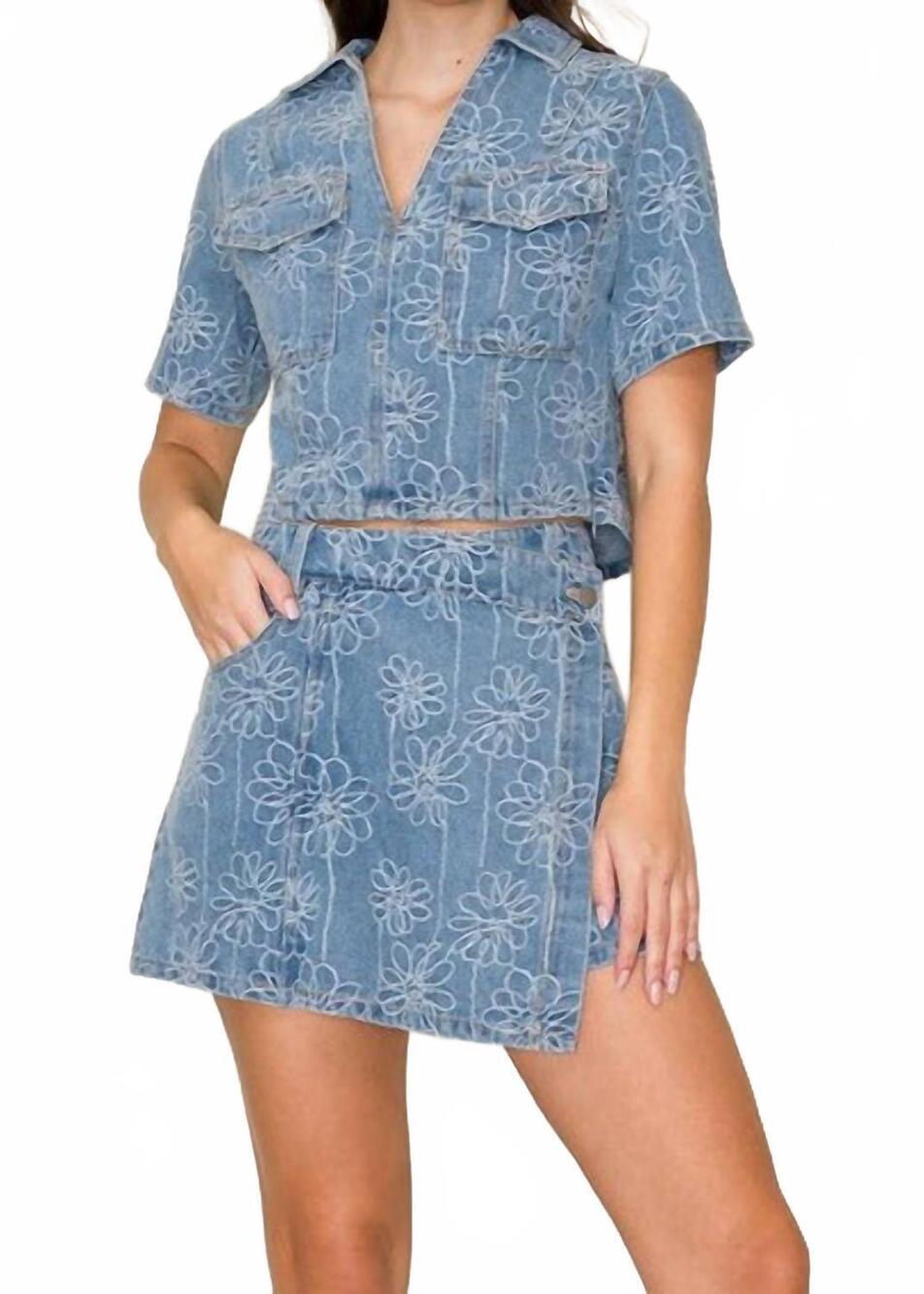 NEW B.RIGHT daisy days denim set in blue